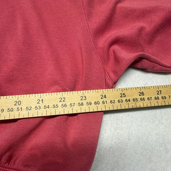 Nike Cropped Sweatshirt Big Logo Center Swoosh Fleece Pullover Red Pink Women XL - Picture 9 of 13